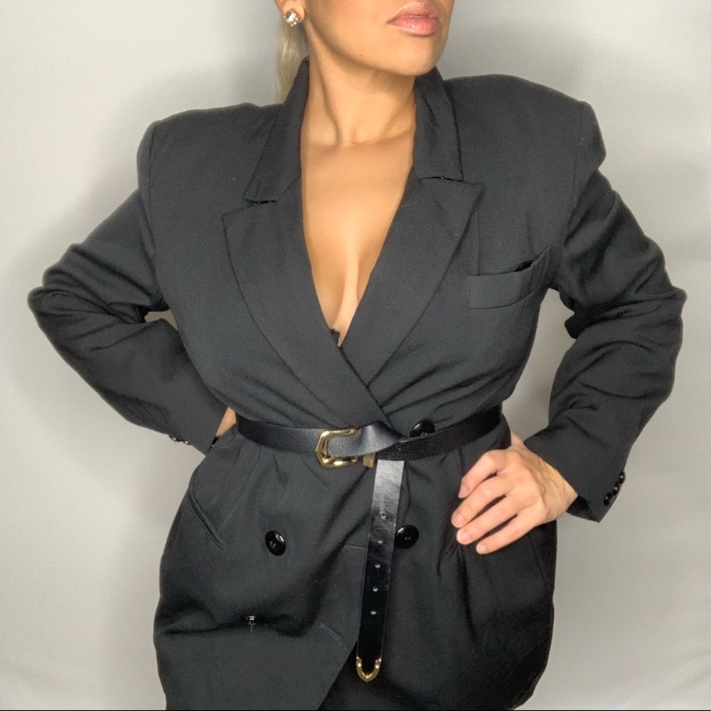 Vintage Black 100% Wool JHCollectables Blazer